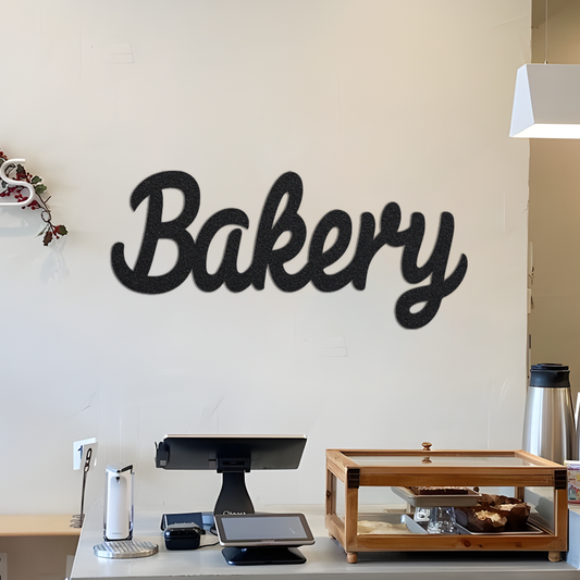 Bakery Sign Metal Wall Art, Metal Words Bakery Decor, Outdoor Metal Sign, Laser Cut Metal Sign, Shop Sign Wall Hanging, Metal Wall Decor