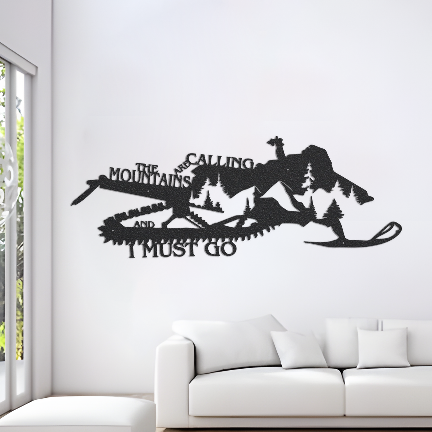 Mountain Wall Art - The Mountains Are Calling, Metal Wall Art, Laser Cut Metal Sign, Mountain Home Decor, Mountain Artwork Above Bed Decor