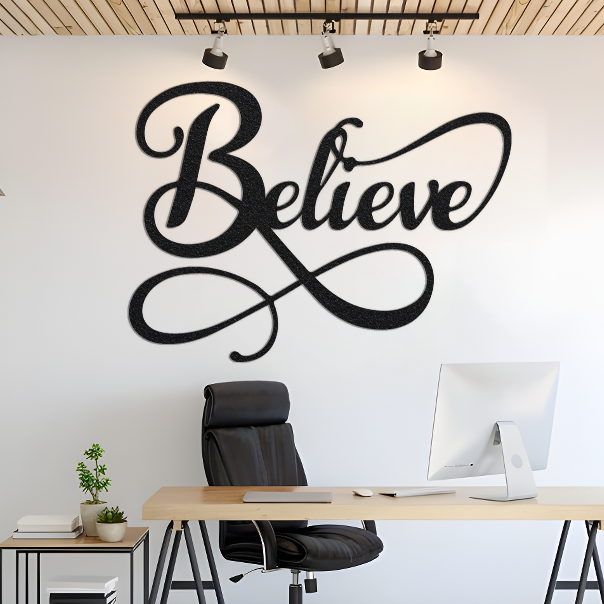 Believe Sign Metal Wall Art, Inspirational Art Metal Wall Decor, Motivational Art Farmhouse Wall Decor, Aesthetic Faith Wall Art