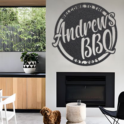 Bbq Metal Sign, Personalized BBQ Outdoor Metal Sign, Metal BBQ Sign Modern Wall Art, Custom BBQ Sign Metal Wall Decor, Bbq Gifts