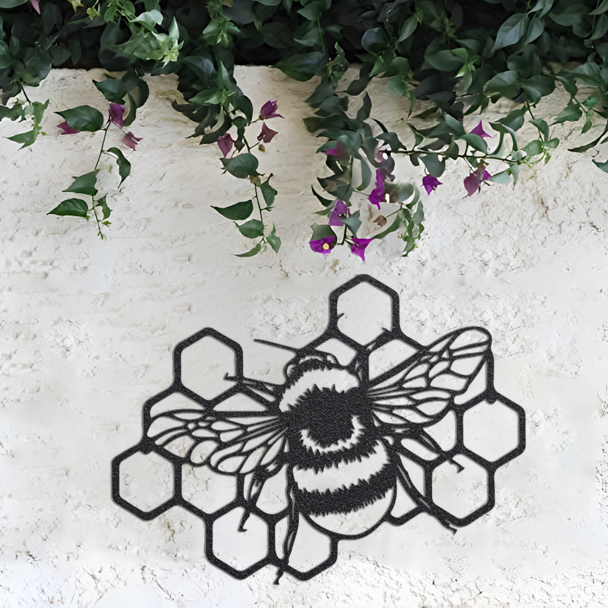 Bee and Honeycomb Metal Wall Art, Special Laser Cut Metal Art, Home Outdoor Garden Decor, Bee Metal Sign with Honeycomb Gift For Beekeeper