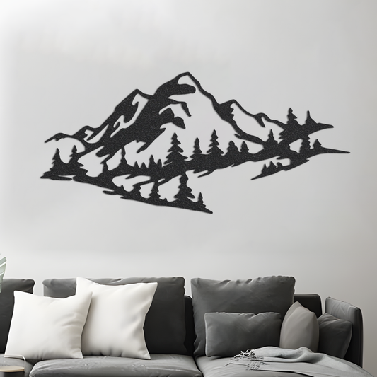 Mountain Range Metal Wall Art, Nature Wall Art, Livingroom Wall Art, Laser Cut Wall Art, Outdoor Wall Art, Housewarming Gift