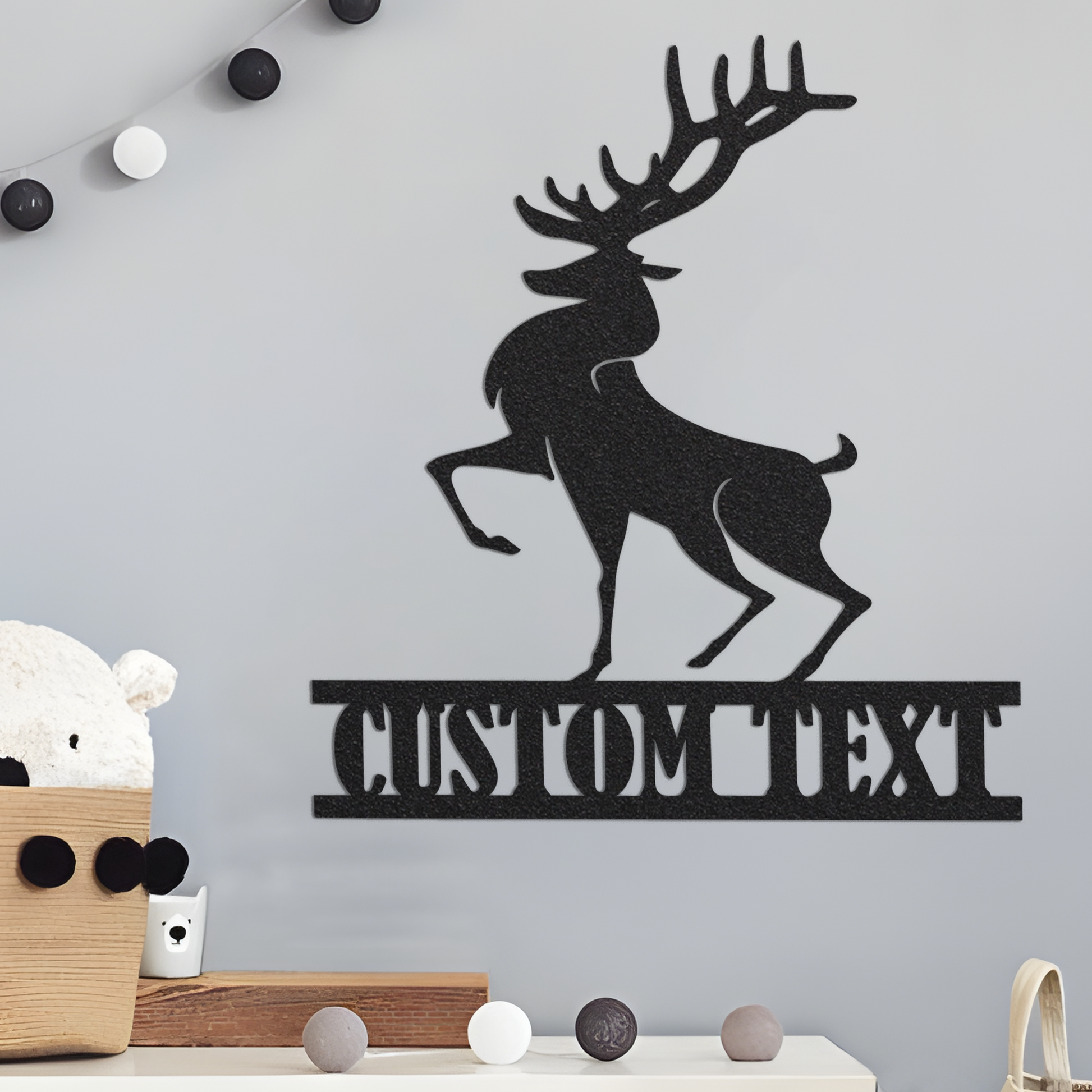 Personalized Christmas Deer Metal Wall Art With Led Lights, Christmas Living Room Decor, Reindeer Sign, Deer Lover Gift, Farmhouse Decor