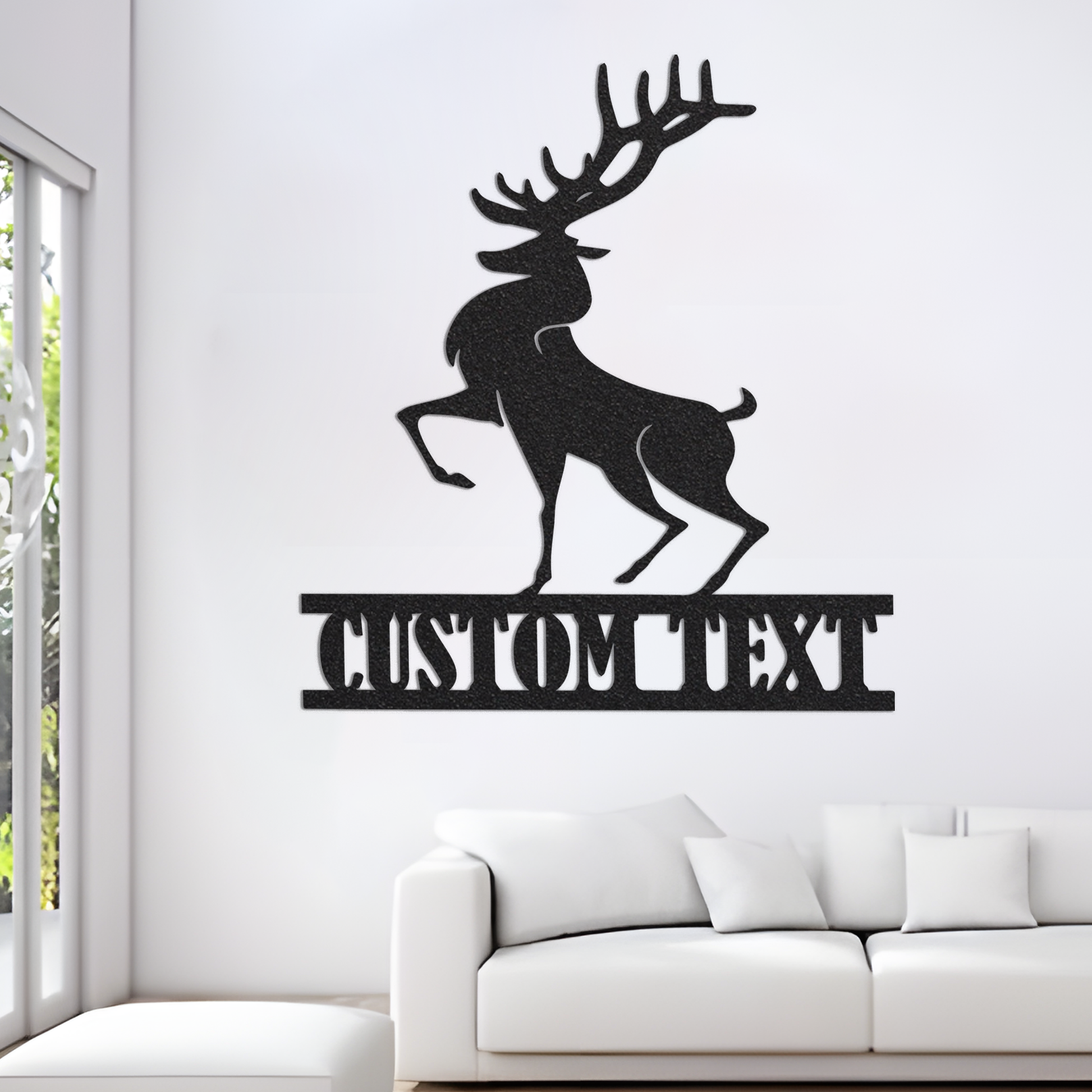 Personalized Christmas Deer Metal Wall Art With Led Lights, Christmas Living Room Decor, Reindeer Sign, Deer Lover Gift, Farmhouse Decor