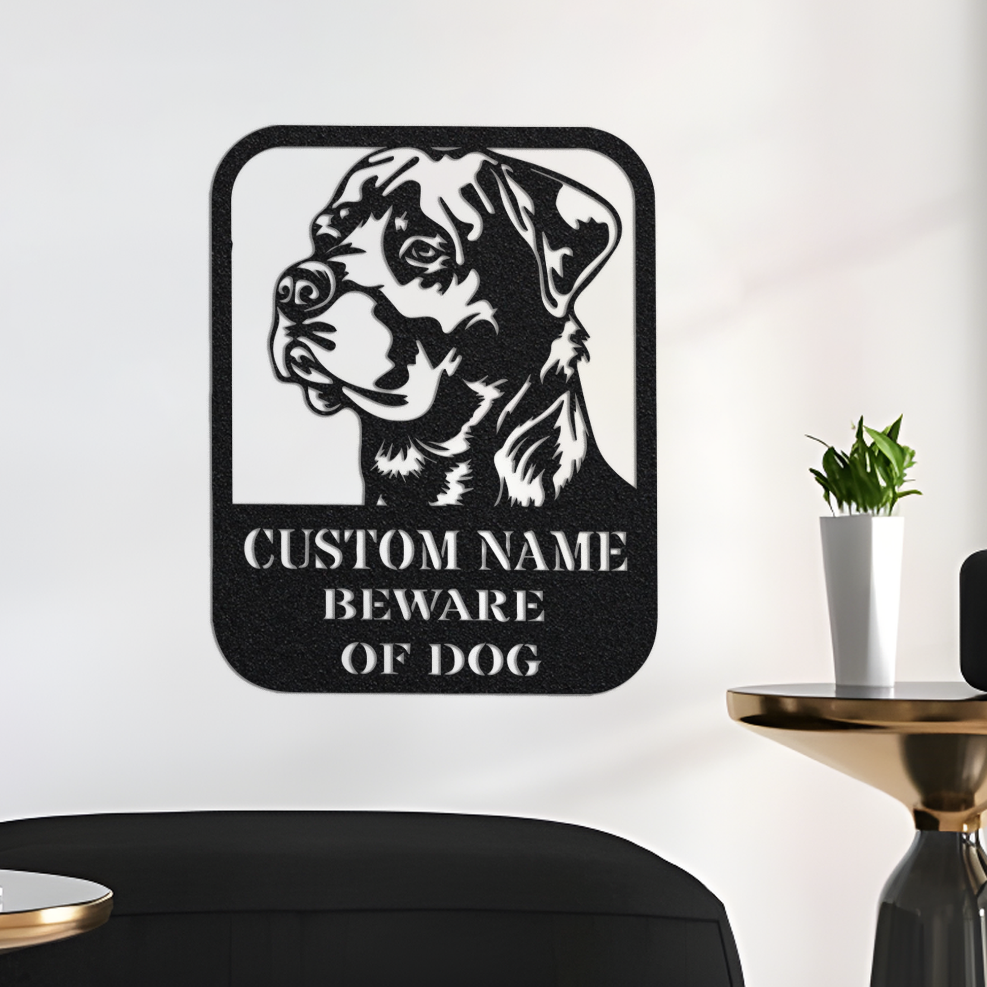 Custom Beware of Dog Sign Rottweiler, Dog Warning Sign Caution Sign Gate Sign, Metal Rottweiler Gifts, Dog Wall Decor, Dog Name Sign Home