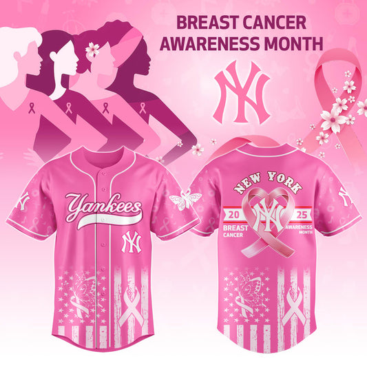 New York Yankees x Breast Cancer Awareness Month - Limited Edition 2025-3D Baseball Jersey