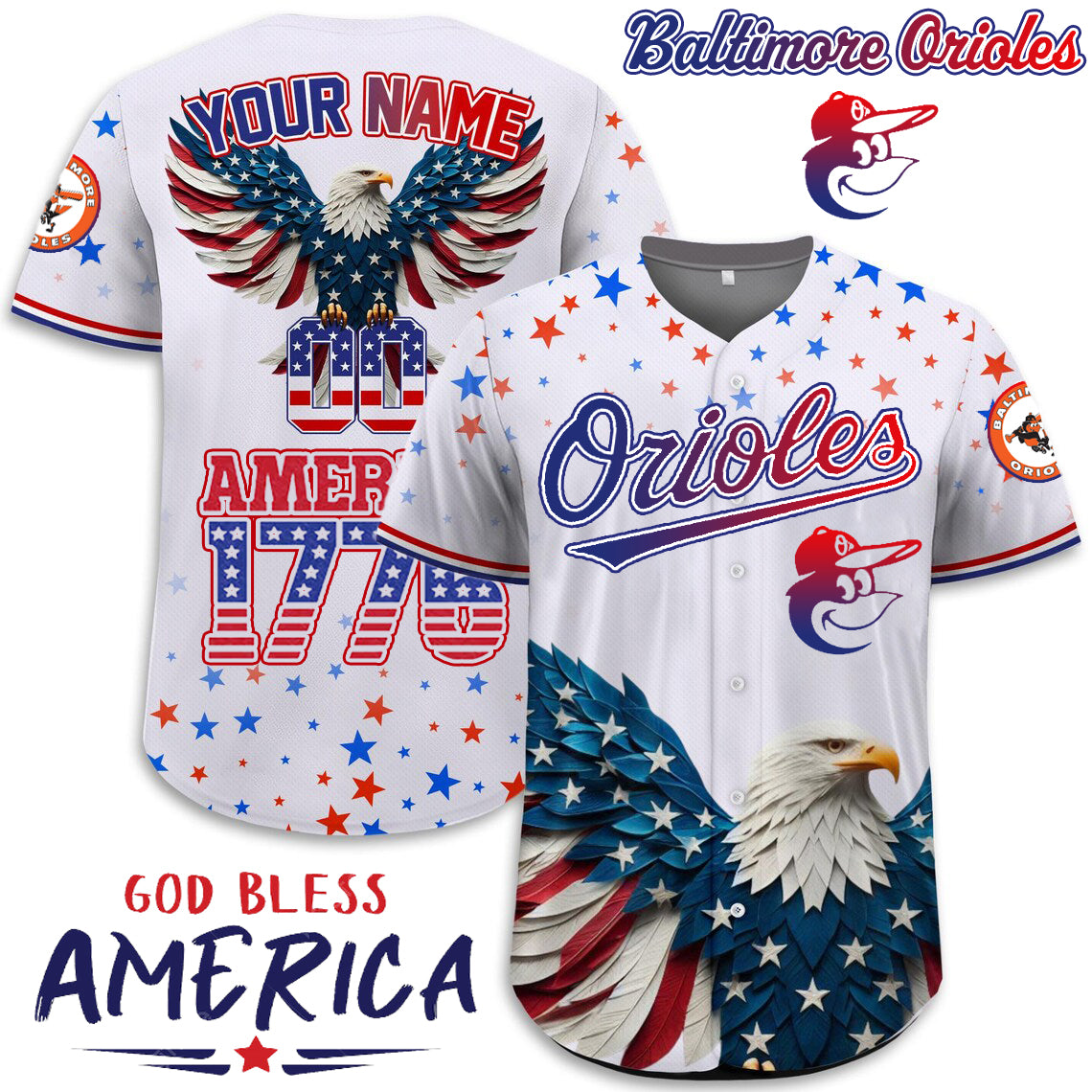 Baltimore Orioles x Happy Independence Day Jersey Limited 2025-3D Baseball Jersey