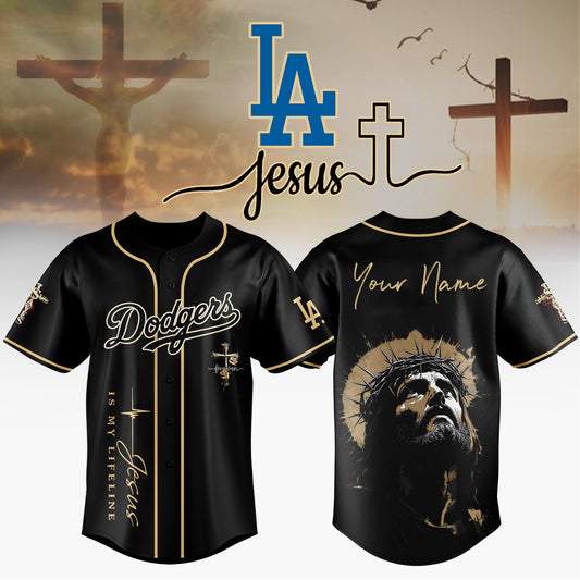 (Buy 1 Get 1) Special Edition 2025 Jesus x Los Angeles Dodgers-3D Baseball Jersey