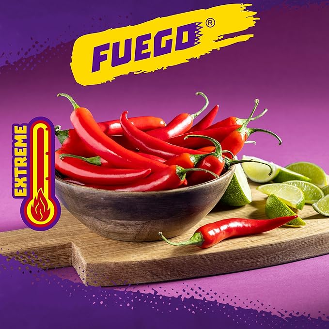 akis Fuego Rolled Spicy Tortilla Chips, Hot Chili Pepper Lime Flavored Hot Chips, 17 Ounce Fiesta Size Bag
