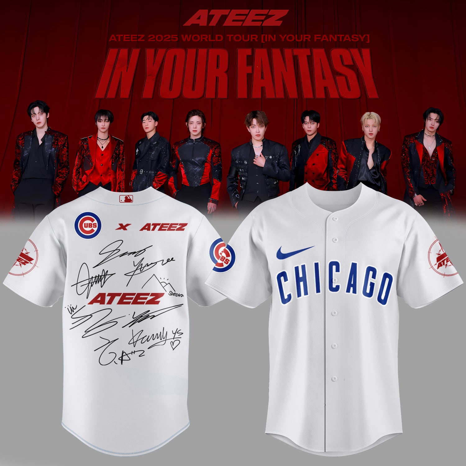 Chicago Cubs x ATEEZ 2025 World Tour Jersey