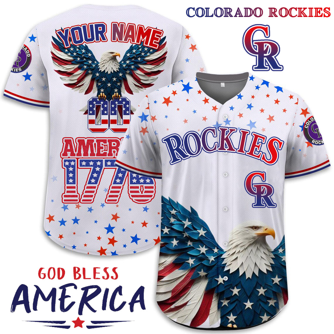 Colorado Rockies x Happy Independence Day Jersey Limited 2025-3D Baseball Jersey