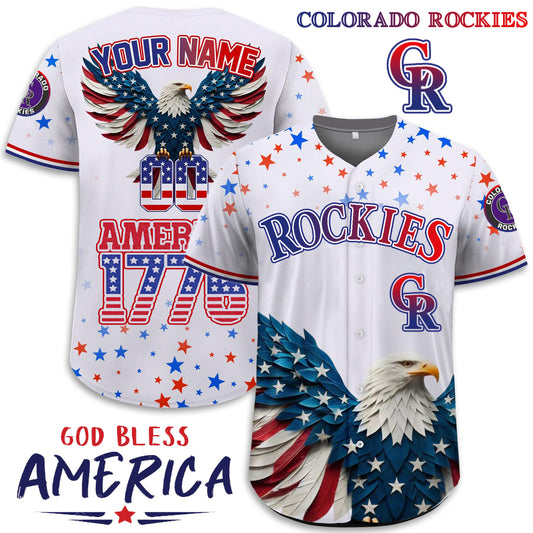 Colorado Rockies x Happy Independence Day Jersey Limited 2025-3D Baseball Jersey