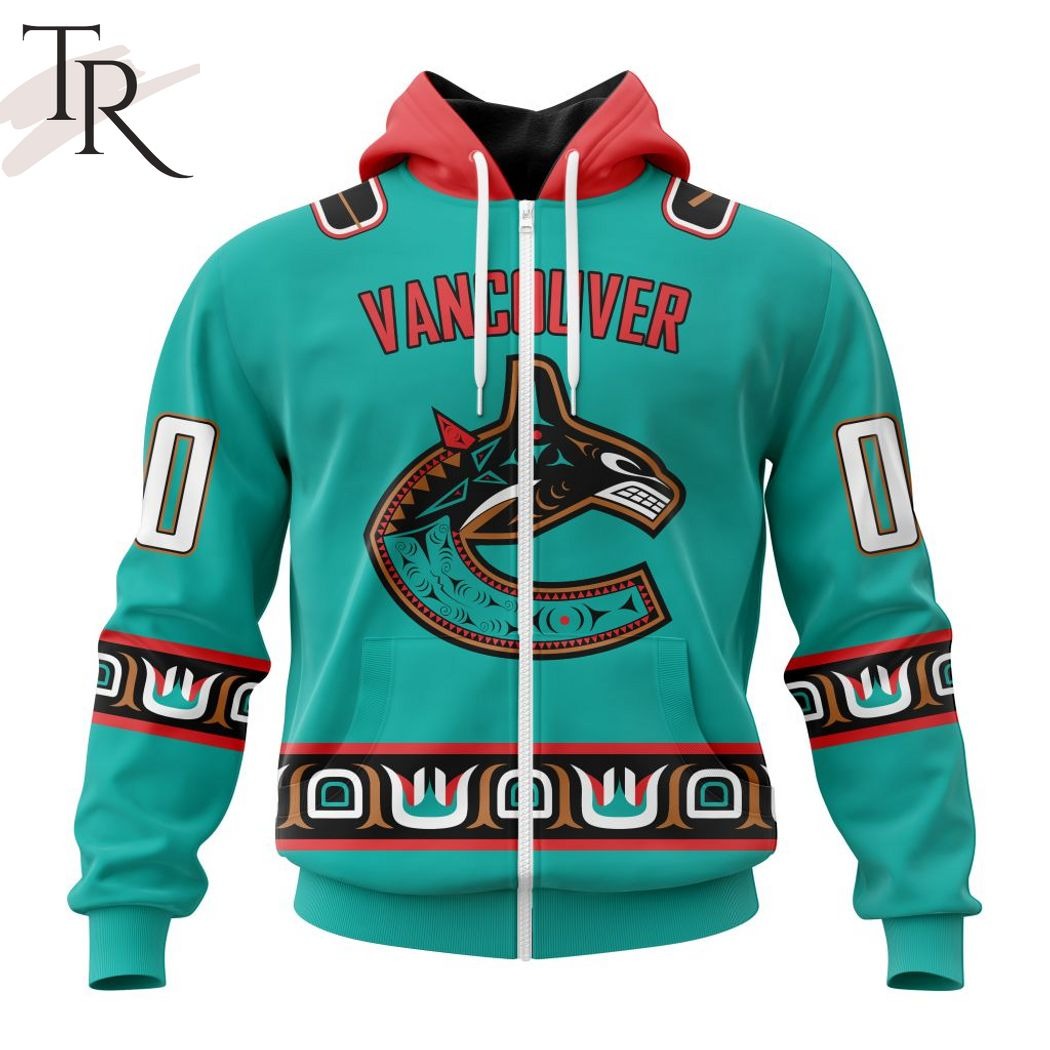 Special New Canucks x Grizzlies Custom Zip Hoodie-AB031925701
