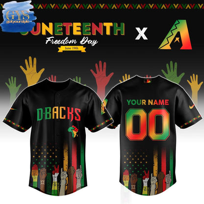 Arizona Diamondbacks MLB x Juneteenth Freedom Day Baseball Jersey - Gotyourstyle