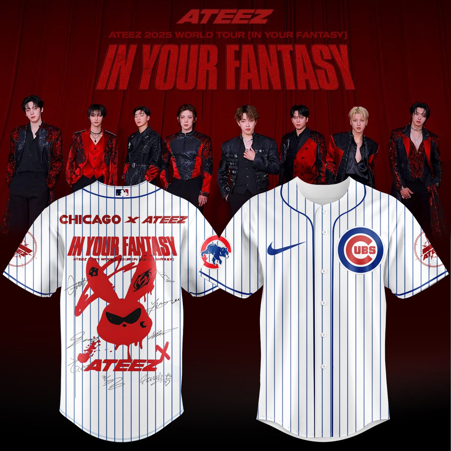 Chicago Cubs x ATEEZ 2025 World Tour Jersey