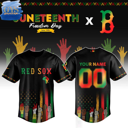 Boston Red Sox MLB x Juneteenth Freedom Day Baseball Jersey - Gotyourstyle
