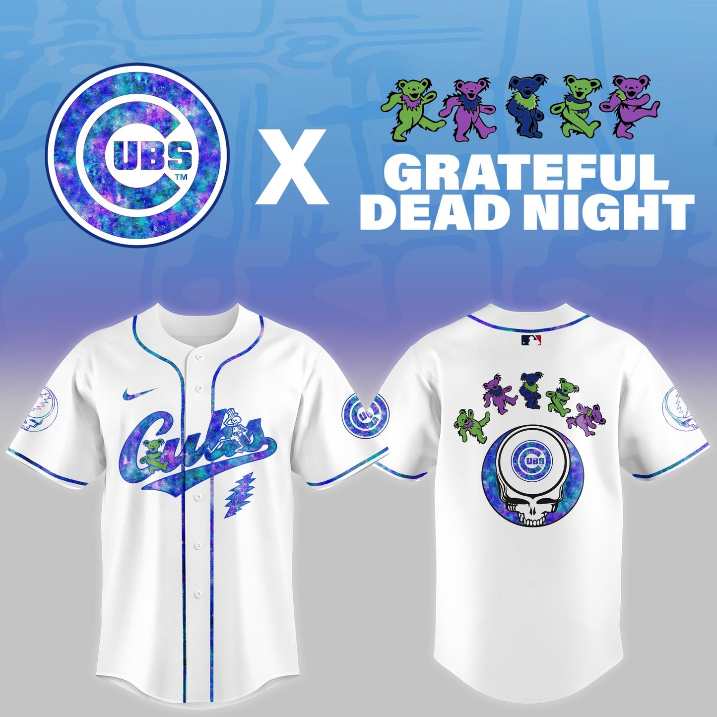 Chicago Cubs 2025 Grateful Dead Night Limited Jersey