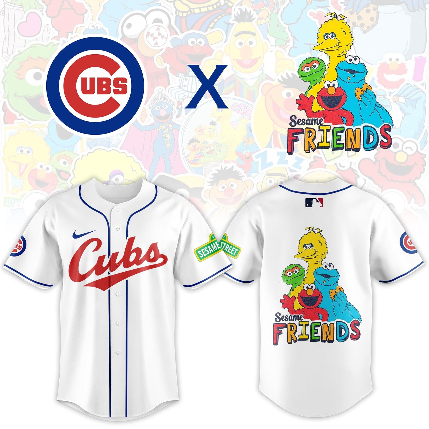Chicago Cubs 2025 Sesame Street Night Limited Jersey