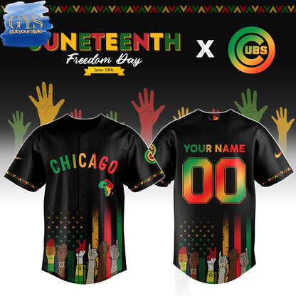 Chicago Cubs MLB x Juneteenth Freedom Day Baseball Jersey - Gotyourstyle