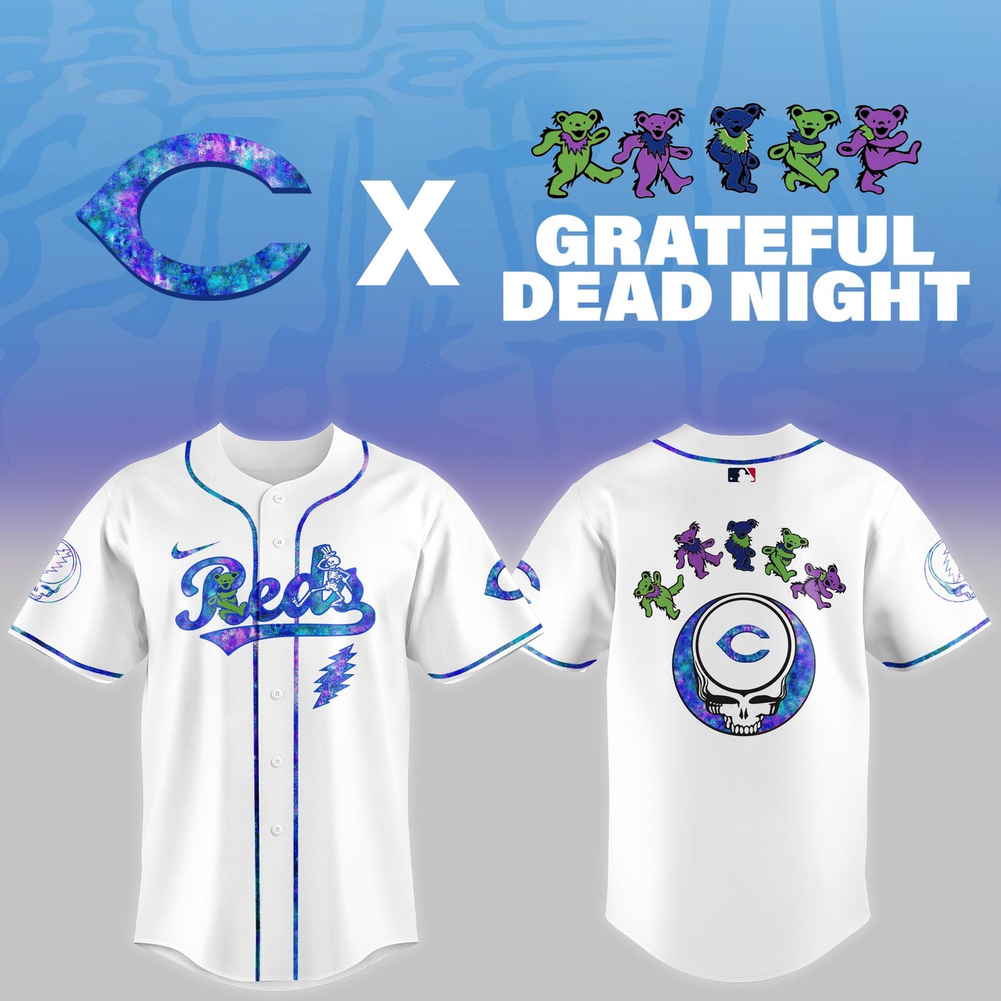 Cincinnati Reds 2025 Grateful Dead Night Limited Jersey