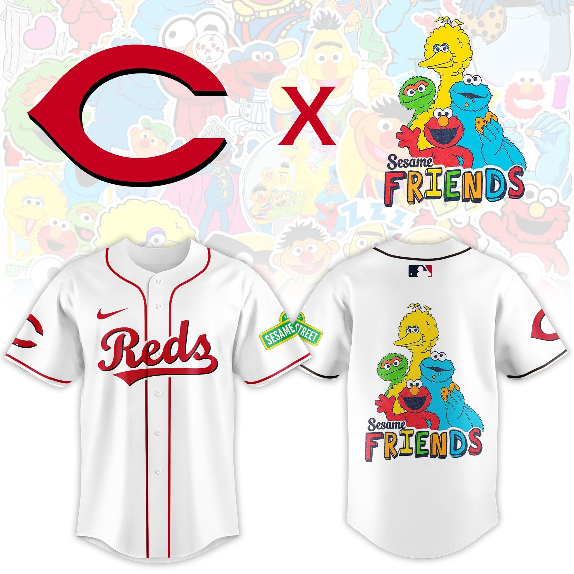Cincinnati Reds 2025 Sesame Street Night Limited Jersey