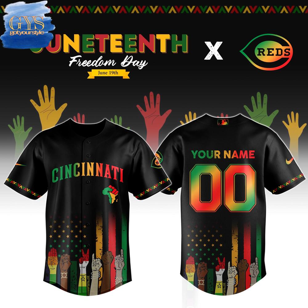 Cincinnati Reds MLB x Juneteenth Freedom Day Baseball Jersey - Gotyourstyle