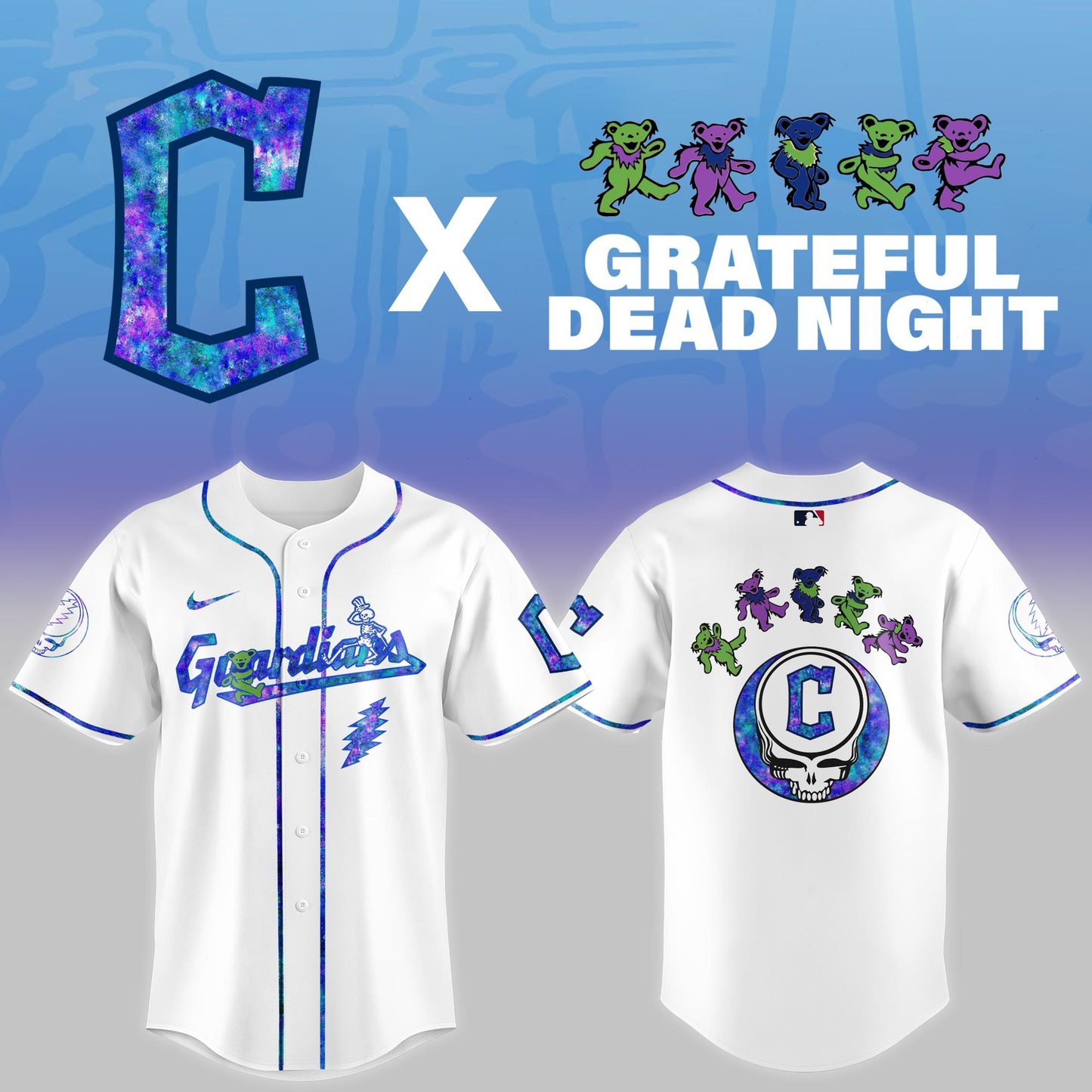 Cleveland Guardians 2025 Grateful Dead Night Limited Jersey