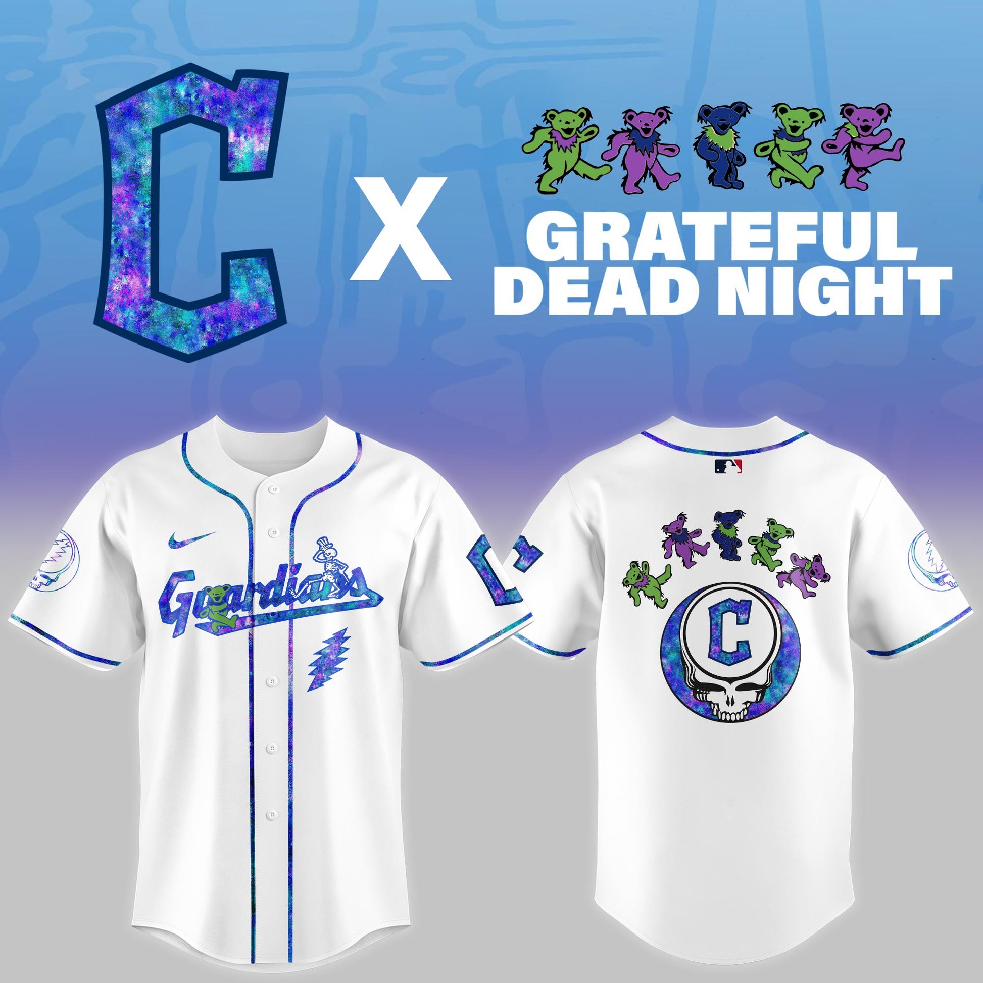 Cleveland Guardians 2025 Grateful Dead Night Limited Jersey