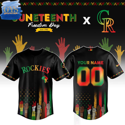 Colorado Rockies MLB x Juneteenth Freedom Day Baseball Jersey - Gotyourstyle
