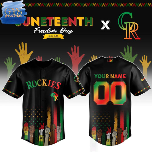 Colorado Rockies MLB x Juneteenth Freedom Day Baseball Jersey - Gotyourstyle