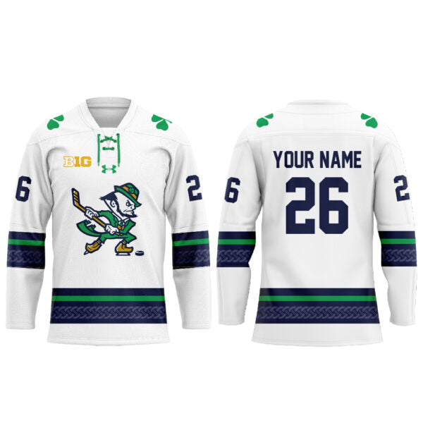 Notre Dame Fighting Irish Leprechaun Hockey 2025 Combo Jersey Custom Name, Number For Fans