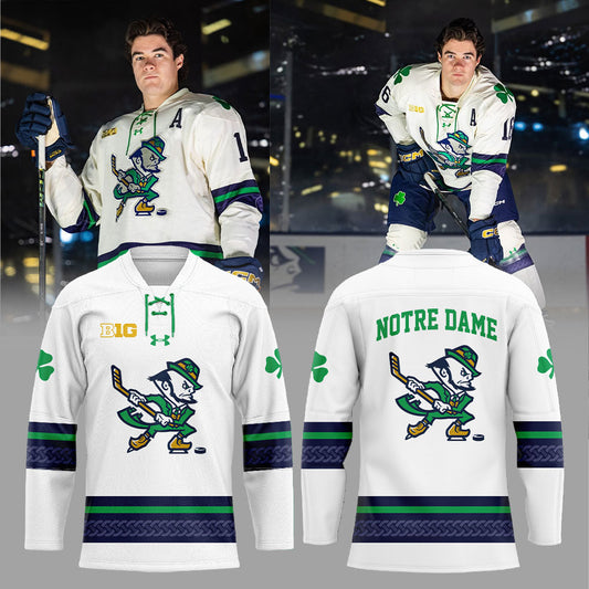 Notre Dame Fighting Irish Leprechaun Hockey 2025 Combo Jersey