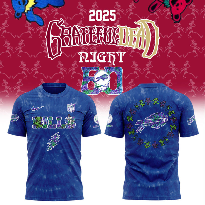 Buffalo Bills Grateful Dead 60th Anniversary Combo T-Shirt