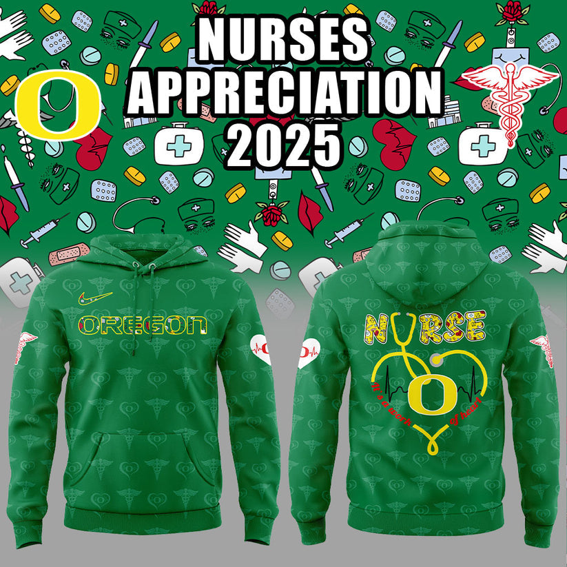Oregon Ducks Football Nurses Appreciation 2025 Hoodie