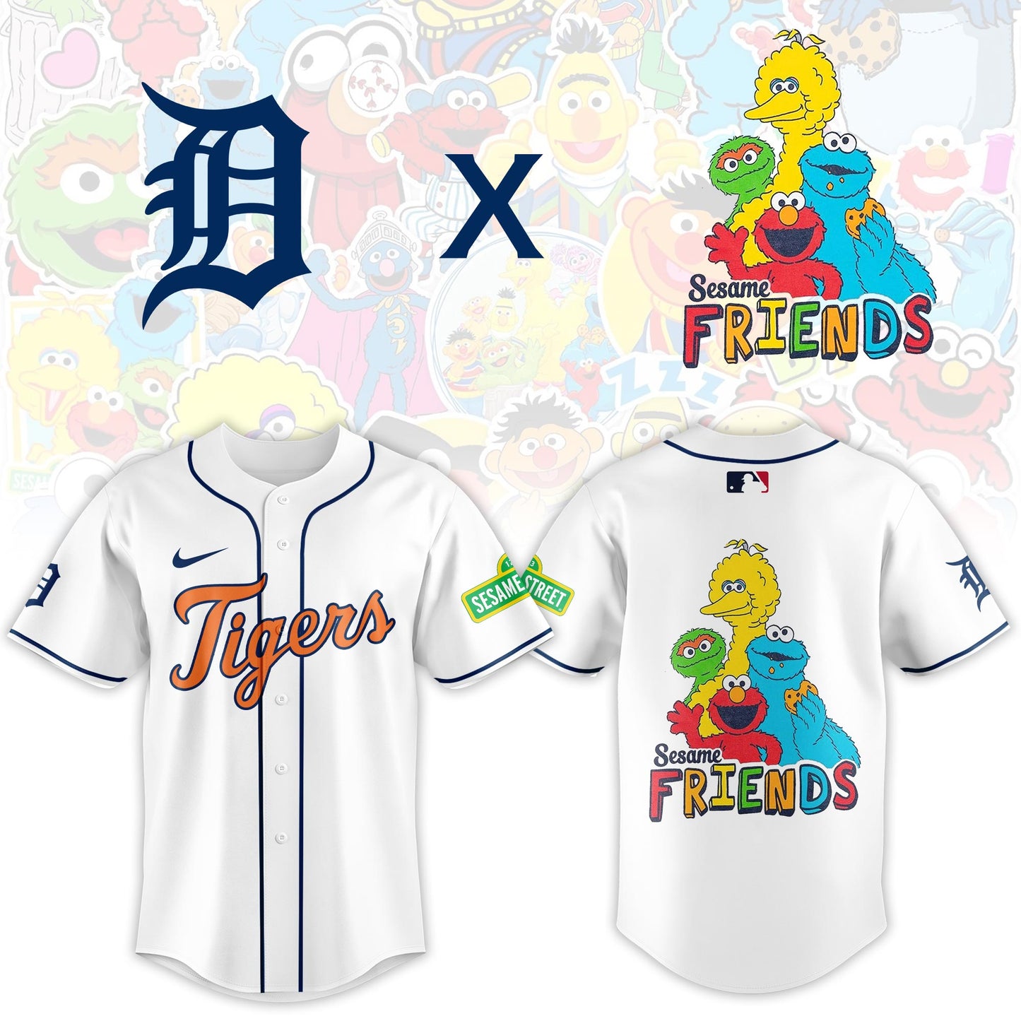 Detroit Tigers 2025 Sesame Street Night Limited Jersey