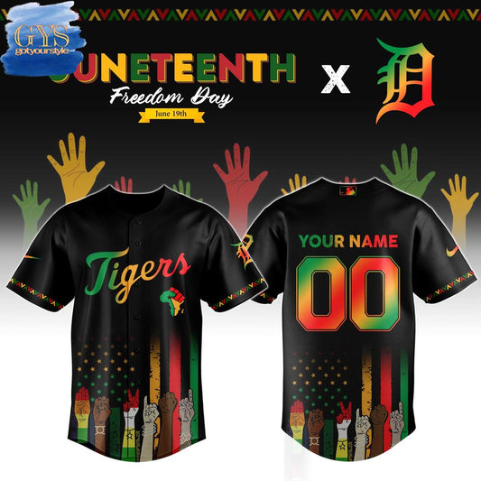Detroit Tigers MLB x Juneteenth Freedom Day Baseball Jersey - Gotyourstyle