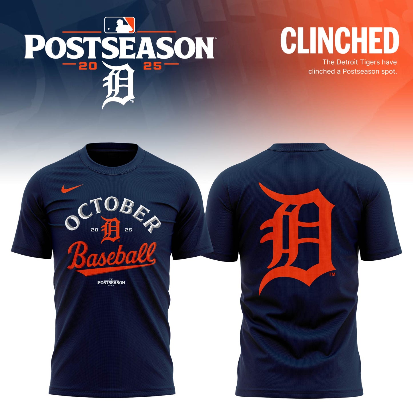 Detroit Tigers 2025 Postseason Limited T-shirt
