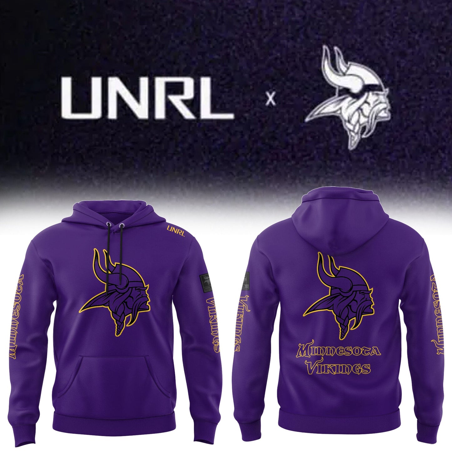 Premium Minnesota Vikings Merch - Limited Edition Viking x UNRL Vol 4 Hoodie 2025 - Gear Up For Game Day