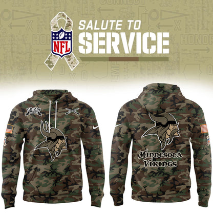 Premium Minnesota Vikings Merch - Limited Edition Salute to Service Hoodie - Gear Up For Game Day