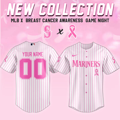 Seattle Mariners x  Breast Cancer Awareness Game Night Jersey Editons Limited