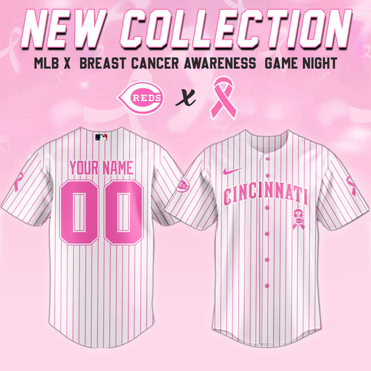 Cincinnati Reds x  Breast Cancer Awareness Game Night Jersey Editons Limited