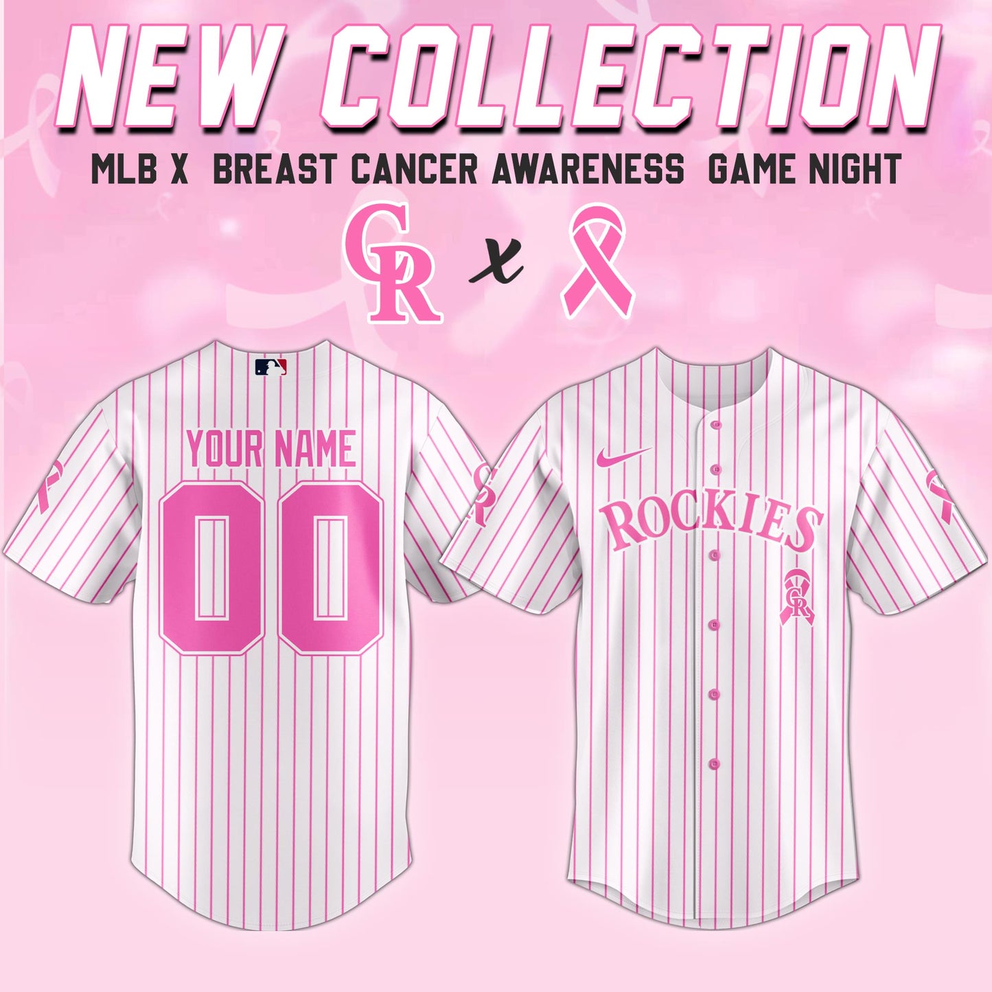 Colorado Rockies x  Breast Cancer Awareness Game Night Jersey Editons Limited