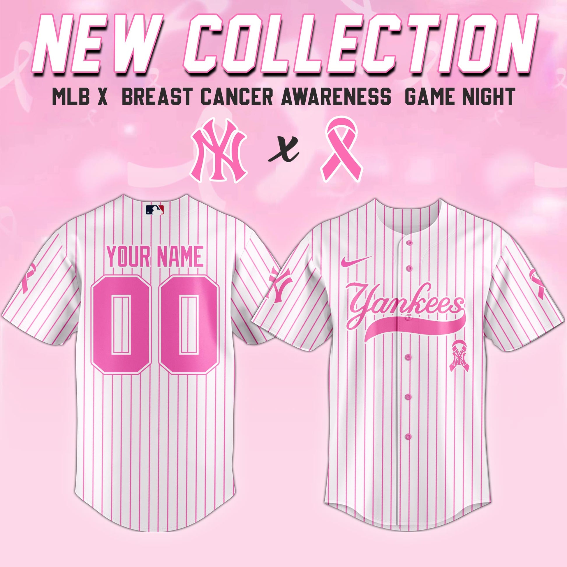 .New York Yankees x  Breast Cancer Awareness Game Night Jersey Editons Limited
