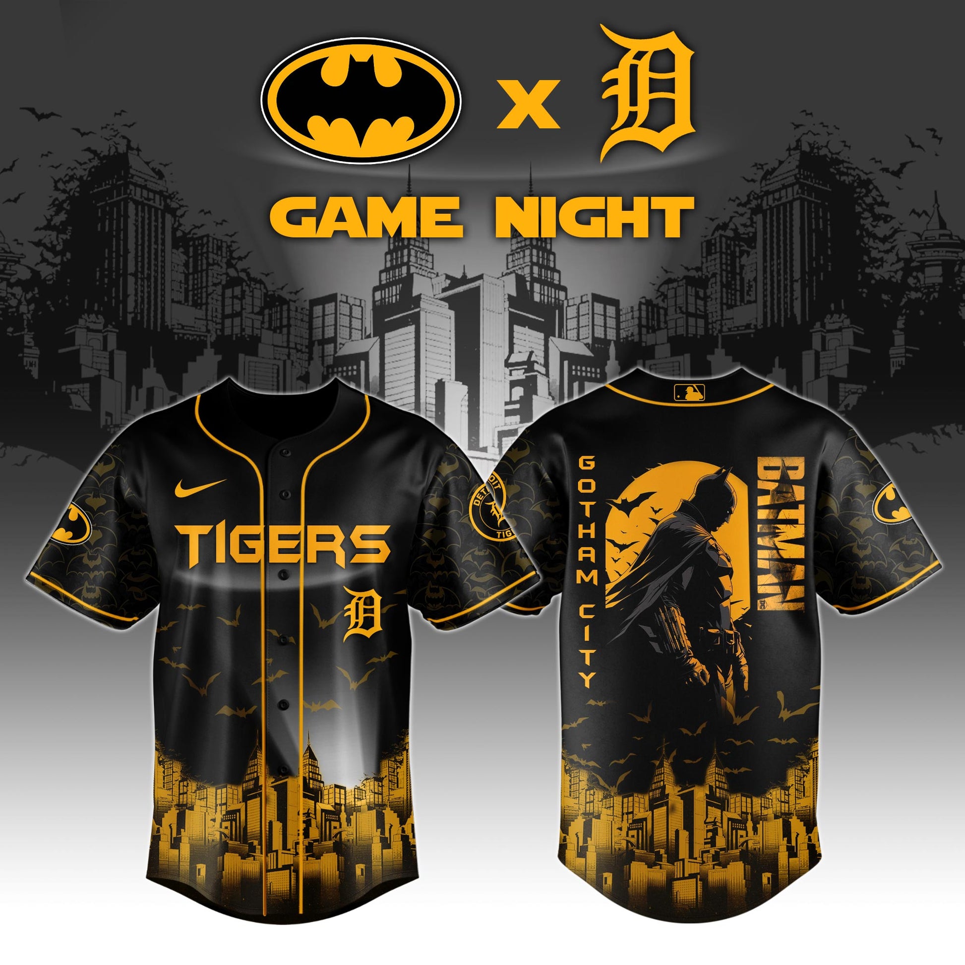 Detroit Tigers x DC Batman Game Night Special Edition Jersey
