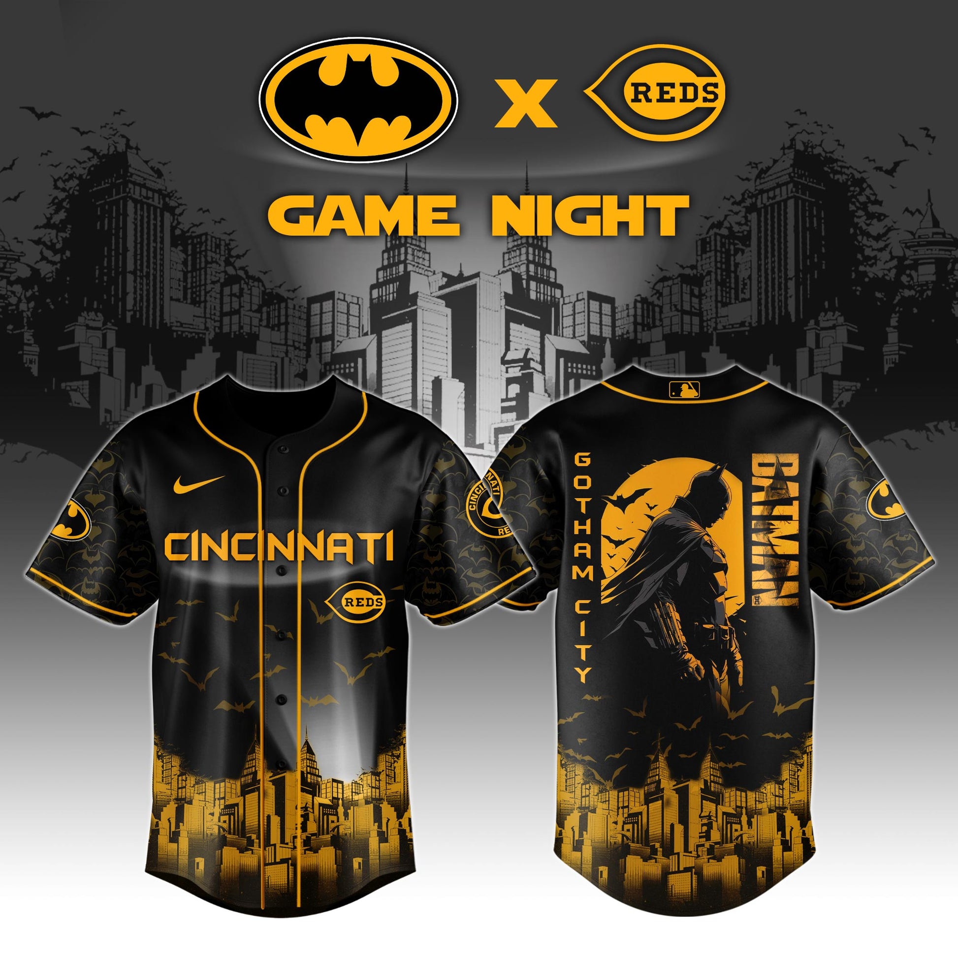 Cincinnati Reds x DC Batman Game Night Special Edition Jersey