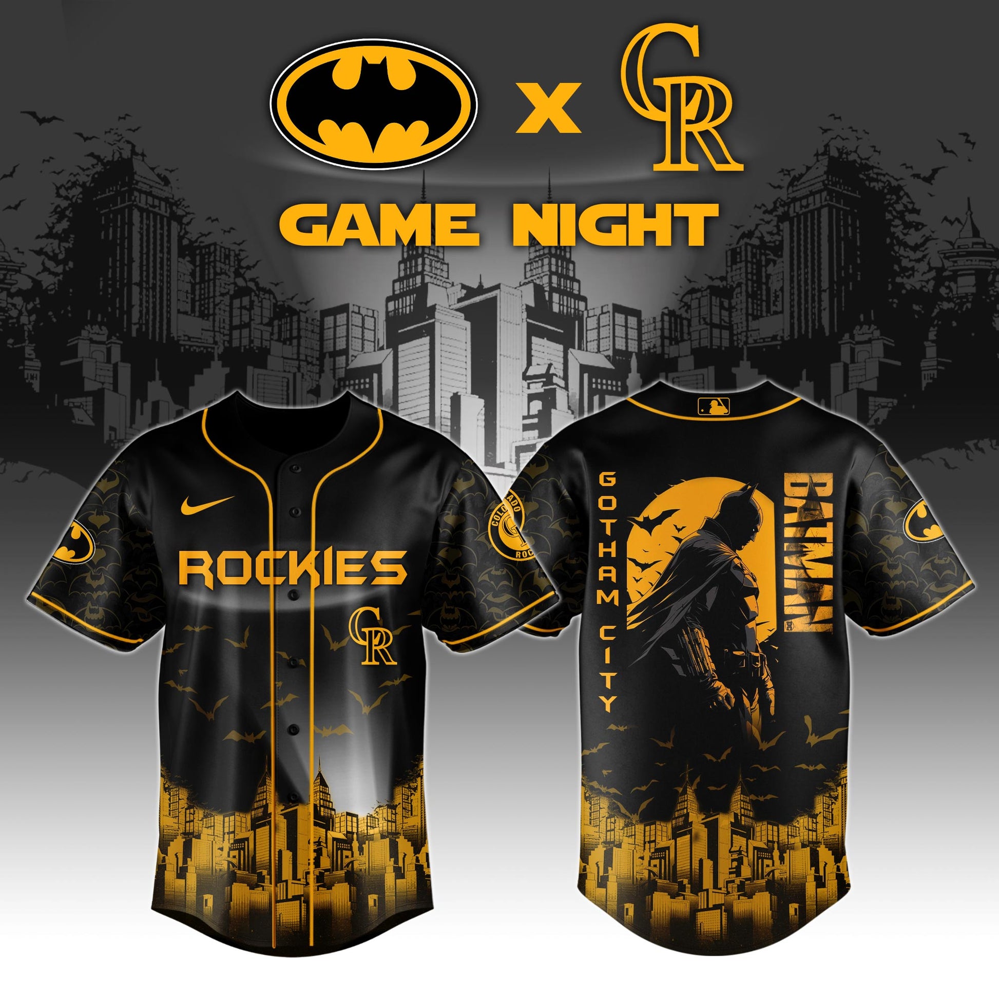 Colorado Rockies x DC Batman Game Night Special Edition Jersey