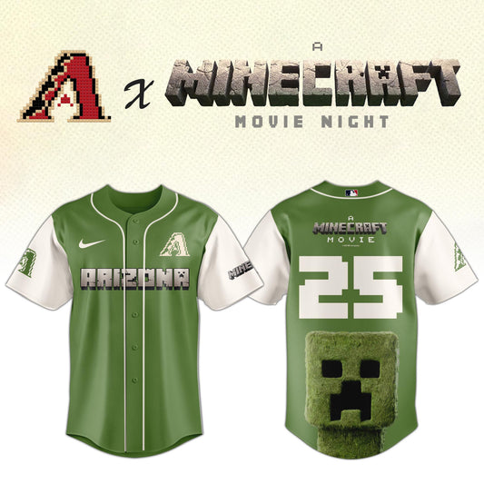 ,  Arizona Diamondbacks MLB x A MINECRAFT MOVIE Night Jersey Editions Limited