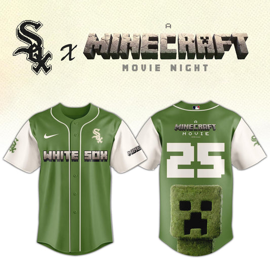 ,  Chicago White Sox MLB x A MINECRAFT MOVIE Night Jersey Editions Limited