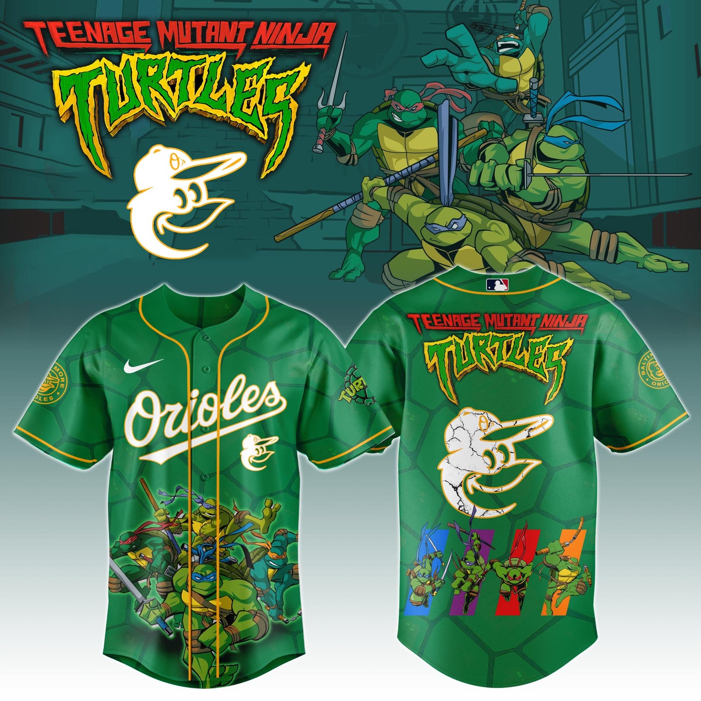 .  Baltimore Orioles x Ninja Turtles Night Game Limited Edition Jersey 2025