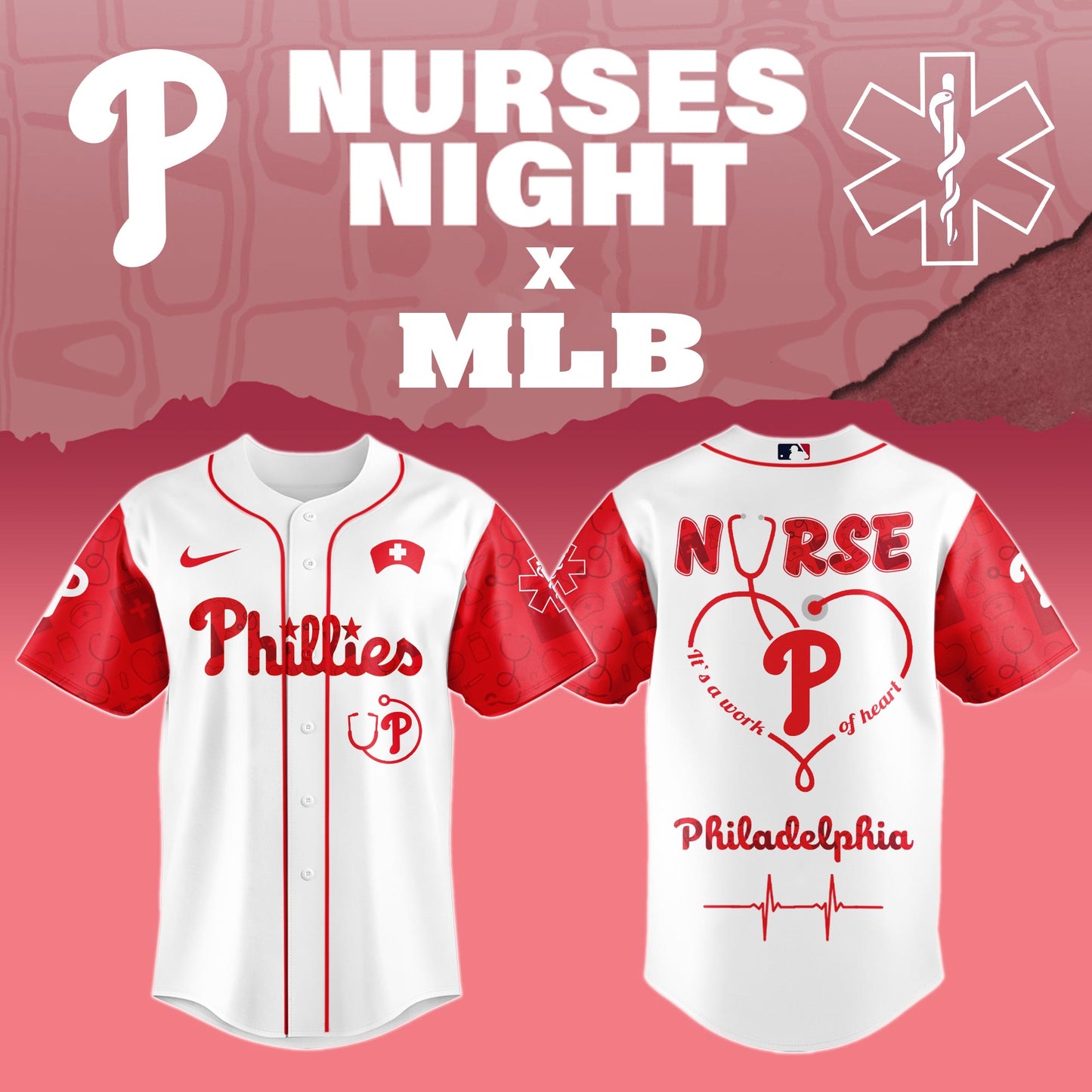 .Philadelphia Phillies Nurses Game Night Special Edition Jersey